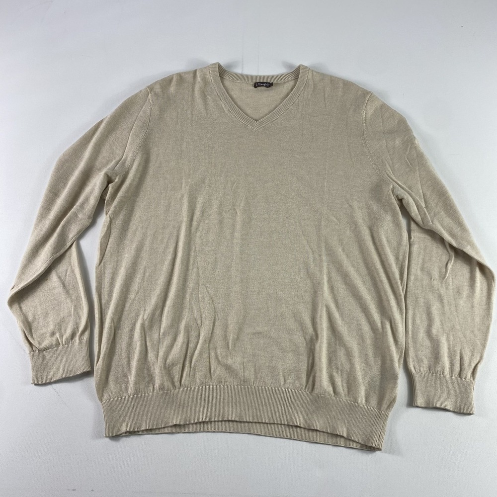 J McLaughlin Sweater Mens Large V Neck Pullover Lightweight‎ Cashmere Blend